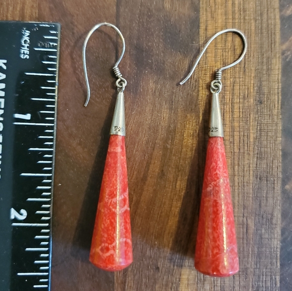 Red Rod earrings from Bali - Picture 5 of 5